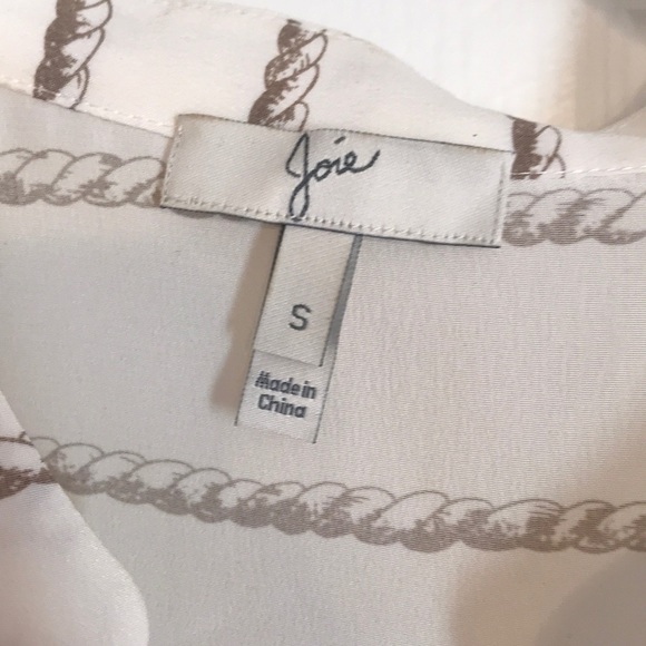 Joie Naughtical tie front Blouse Small - Picture 2 of 2